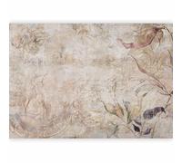 murando Photo Wallpaper Retro 343 x 256 cm / 135" x 96.5" Peel and Stick Self-Adhesive Foil Print Wall Mural Abstract Vintage Flowers Beige b-C-0890-a-a