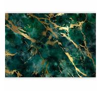 murando Photo Wallpaper Stone Wall 350x256 cm / 138" x 97" | Non-Woven Premium Art Print Fleece Wall Mural Decoration Poster Picture Design Modern, Marble Like Abstract 3D Green