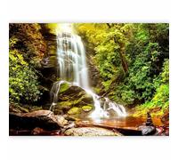 murando Photo Wallpaper Waterfall 392x280 cm Peel and Stick Self-Adhesive Foil Print Wall Mural Nature Landscape Forest Lake c-C-0446-a-a