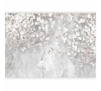 murando Photo Wallpaper White Flower 343 x 256 cm / 135" x 97" Peel and Stick Self-Adhesive Foil Print Wall Mural Nature Plant Motif Concrete Grey b-C-1004-a-a