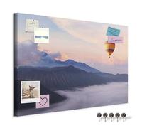 murando - Pin Board Landscape 120x80 cm/48"x32" 1 piece Cork Board On Non-Woven Material XXL Memo Notice Board Pins Included Vision Board Images Pictures Home Decor Wall - Mountain View c-B-10243-v-a