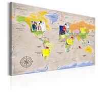 murando - Pin Board World Map 120x80 cm/48"x32" 1 Piece Cork Board On Non-Woven Material XXL Memo Notice Board Pins Included Vision Board Images Pictures Home Decor Wall - Travel Gift k-A-0129-v-a