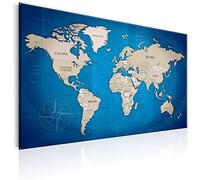 murando Pinboard World Map 120x80 cm / 47,2x31,5" 1 pc Cork Board & Canvas Print On Non-woven Material XXL Memoboard Noticeboard Message Board Image Picture Home Decor Wall k-A-0056-p-b