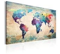 murando Pinboard World Map 120x80 cm / 47,2x31,5" 1 pc Cork Board & Canvas Print On Non-woven Material XXL Memoboard Noticeboard Message Board Image Picture Home Decor Wall k-B-0050-p-a