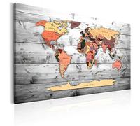murando Pinboard World Map 120x80 cm / 47,2x31,5" 1 pc Cork Board & Canvas Print On Non-woven Material XXL Memoboard Noticeboard Message Board Image Picture Home Decor Wall k-B-0009-p-c