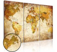 murando Pinboard World Map 120x80 cm / 47,2x31,5" 3 pcs Cork Board & Canvas Print On Non-woven Material XXL Memoboard Noticeboard Message Board Image Picture Home Decor Wall k-B-0020-p-a