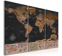 murando Pinboard World Map 135x90 cm 3 pcs Cork Board & Canvas Print On Non-woven Material XXL Memoboard Noticeboard Message Board Image Picture Home Decor Wall k-A-0205-p-e