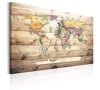 murando Pinboard World Map 90x60 cm/35,4x23,6" 1 pc Cork Board & Canvas Print On Non-woven Material XXL Memoboard Noticeboard Message Board Image Picture Home Decor Wall k-C-0077-p-a