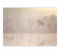 murando Premium Photo Wallpaper Forest 150x105 cm / 60"x42" Non-Woven Premium Art Print Fleece Wall Mural Decoration Poster Picture Design Modern Tree Nature Fog Like Painted b-A-10070-a-a