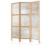 murando Room divider Beige concrete 135x171cm / 54"x68" 3 pieces non woven fabric German quality room divider wood design pattern hand made Home office elegant minimalism f-A-10098-bh-b