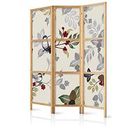 murando Room divider Bird forest nature leaves botany 135x171cm / 54"x68" 3 pieces Non-Woven Canvas Single-Sided Folding Screen Privacy wood pattern design hand made Home office Japan b-B-0593-z-b