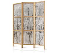 murando Room divider Bird forest nature leaves botany 135x171cm / 54"x68" 3 pieces Non-Woven Canvas Single-Sided Folding Screen Privacy wood pattern design hand made Home office Japan c-C-0462-z-b