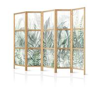 murando Room divider Flower Leaves Green Nature XXL 225x171cm / 89"x68" 5 pieces Non-Woven Canvas Single-Sided Folding Screen Privacy wood pattern design hand made Home office Japan b-A-0696-bh-b