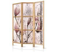 murando Room divider Flowers 135x171cm / 54"x68" 3 pieces Non-Woven Canvas Single-Sided Folding Screen Privacy wood pattern design hand made Home office Japan b-C-0389-z-b