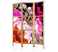 murando Room divider Flowers 135x171cm / 54"x68" 3 pieces Non-Woven Canvas Single-Sided Folding Screen Privacy wood pattern design hand made Home office Japan b-C-0386-z-b
