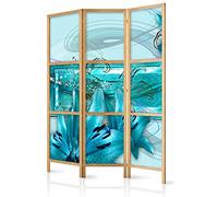 murando Room divider Flowers Abstract 135x171cm / 54"x68" 3 pieces Non-Woven Canvas Single-Sided Folding Screen Privacy wood pattern design hand made Home office Japan b-C-0387-z-b