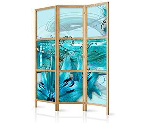 murando Room divider Flowers Abstract 135x171cm / 54"x68" 3 pieces Non-Woven Canvas Single-Sided Folding Screen Privacy wood pattern design hand made Home office Japan b-C-0387-z-b