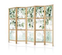 murando Room divider Leaves Green Nature XXL 225x171cm / 89"x68" 5 pieces