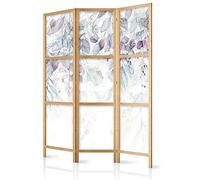 murando Room divider Leaves Purple Lilac Nature 135x171cm / 54"x68" 3 pieces Non-Woven Canvas Single-Sided Folding Screen Privacy wood pattern design hand made Home office b-C-0615-bh-e