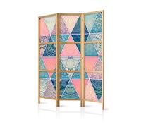 murando Room divider Mandala 135x171cm / 54"x68" 3 pieces Non-Woven Canvas Single-Sided Folding Screen Privacy room divider wood patter design hand made Home office Japan p-C-0009-z-b