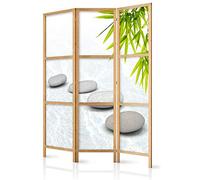 murando Room divider Spa Zen Orient 135x171cm / 54"x68" 3 pieces Non-Woven Canvas Single-Sided Folding Screen Privacy wood pattern design hand made Home office Japan p-C-0016-z-b