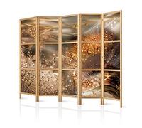 murando Room divider XXL Dandelion Abstract 225x171cm / 89"x68" 5 pieces Non-Woven Canvas Single-Sided Folding Screen Privacy wood pattern design hand made Home office Japan b-A-0360-z-c