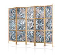 murando Room divider XXL Mandala 225x171cm / 89"x68" 5 pieces Non-Woven Canvas Single-Sided Folding Screen Privacy wood pattern design hand made Home office Japan p-C-0010-z-c
