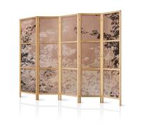 murando Room divider XXL Minimalism nature 225x171cm / 89" x 68" 5 pieces non woven fabric German quality room divider wood design pattern hand made Home office trees shadows brown c-C-10081-bh-a