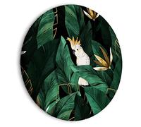 murando Round Canvas Wall Art Tropical Leaves 80x80 cm / 32"x32" Canvas Prints 1 piece Image Framed Artwork Painting Picture Photo Home Decoration Jungle Animal Bird monkey g-C-10087-bc-a