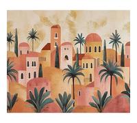 murando Self-Adhesive Photo Wallpaper Retro 343x256 cm / 138"x97"- Non-Woven Premium Art Print Fleece Wall Mural Decoration Poster Picture Design Modern - Textured Terracotta Orange d-H-10035-a-a