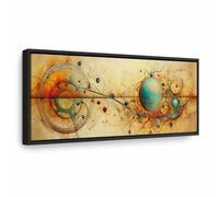 murando - Textured Canvas Wall Abstraction Art Picture 120x40 cm / 47"x16" AI Canvas Print with Acrylic Gel Texture - Painting Art Photo Wall Decoration Modern - Beige Abstract Geometric a-B-10062-b-a