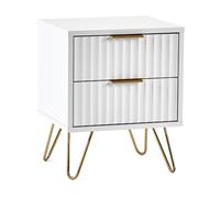 Murano - 2 Drawer Bedside Table - White - Wooden - Happy Beds
