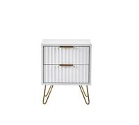 Murano Bedside Table With 2 Drawers - Matt White - Julian Bowen | TJ Hughes