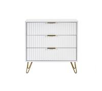Murano Chest Of Drawers With 3 Drawers 80cm - Matt White - Julian Bowen | TJ Hughes