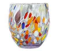 Murano Glass Drinking Glass Tumbler Multi Coloured Hand Painted Millefiori 9cm (Multi)