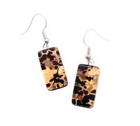 Murano Glass Dropper Earrings, Murano Glass Millefiori Dropper Earrings on Gold Leaf, Handmade from Venice Italy, Venetian Jewellery (E)