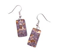 Murano Glass Dropper Earrings, Murano Glass Millefiori Dropper Earrings on Gold Leaf, Handmade from Venice Italy, Venetian Jewellery (B)