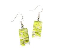 Murano Glass Dropper Earrings, Murano Glass Millefiori Dropper Earrings on Silver Leaf, Handmade from Venice Italy, Venetian Jewellery (C)