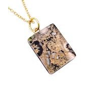 Murano Glass Millefiori Pendant, Murano Jewellery from Venice Italy, Handmade Venetian Glass Pendant on Gold Leaf, Dainty in size 2cm x 1.5cm (Pixie)