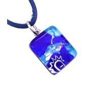 Murano Glass Millefiori Pendant, Murano Jewellery from Venice Italy, Handmade Venetian Glass Pendant on Silver Leaf, 2cm x 1.5cm (Pixie MGPP19)
