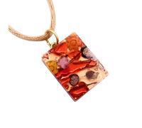 Murano Glass Millefiori Pendant, Murano Jewellery from Venice Italy, Handmade Venetian Glass Pendant on Gold Leaf, 2cm x 1.5cm (Pixie MGPP14)