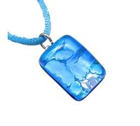 Murano Glass Millefiori Pendant, Murano Jewellery from Venice Italy, Handmade Venetian Glass Pendant on Silver Leaf, 2cm x 1.5cm (Pixie MGPP17)