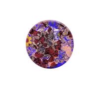Murano Glass Millefiori Ring, Murano Jewellery from Venice Italy, Handmade Venetian Glass Flower Ring on Gold Leaf, Adjustable - One Size Fits All, Chunky Statement Piece 3cm (MGR3)