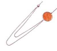 Murano Glass Necklace, Murano Glass Pendant, Murano Jewellery from Venice Italy, Handmade Venetian Gold Plated Necklace with 2.5cm Orange Highlight