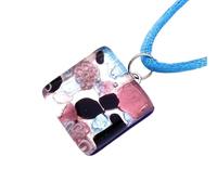 Murano Glass Pendant, Handmade Millefiori Glass Pendant with Silver Leaf, Murano Glass Jewellery, Venetian Glass from Venice Italy, 2cm x 2cm (Diana MGPD11)
