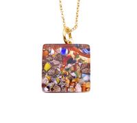 Murano Glass Pendant, Handmade Venetian Glass Pendant made using Millefiori Pieces on Gold Leaf, Murano Jewellery from Venice Italy, 2cm x 2cm (Diana)