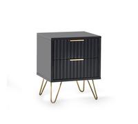 Murano Lamp Table 55x45x40cm - Matt Black - Julian Bowen | TJ Hughes