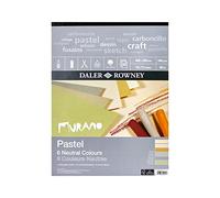 Daler-Rowney Murano 160gsm 16 x 12in Pastel Paper Pad, Honeycomb Texture, Glued 1 Side, Cotton Content, 30 Neutral Colours Sheets, Ideal for Professional Artists & Students