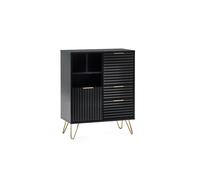 Murano Sideboard 1m with 2 Doors & 2 Drawers - Matt Black - Julian Bowen | TJ Hughes