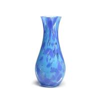 Murano Style Art Glass Vase Hand Blown Blue Confetti Effect Home Decor | Artistic Vase for Flowers, Seguso Decorative Centerpiece - A Gift for Christmas, Mother's Day, Valentine's Day, Housewarming